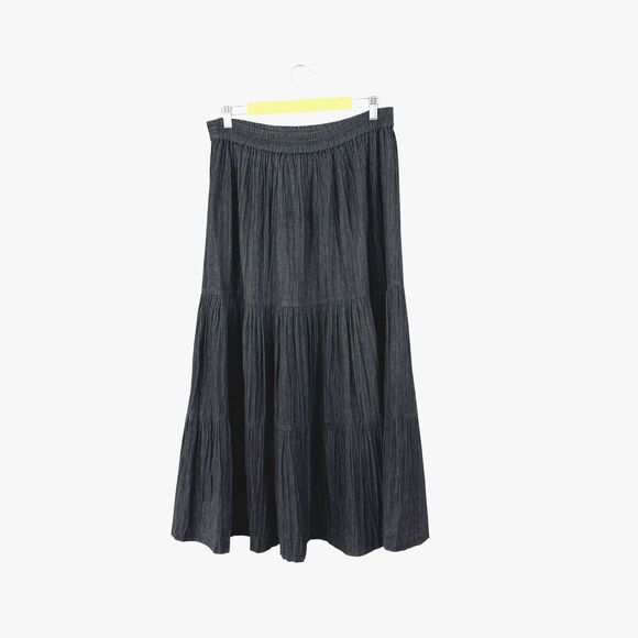 Vintage Ozark Mountain Jean Company Large Maxi Skirt A-Line Tiered Womens